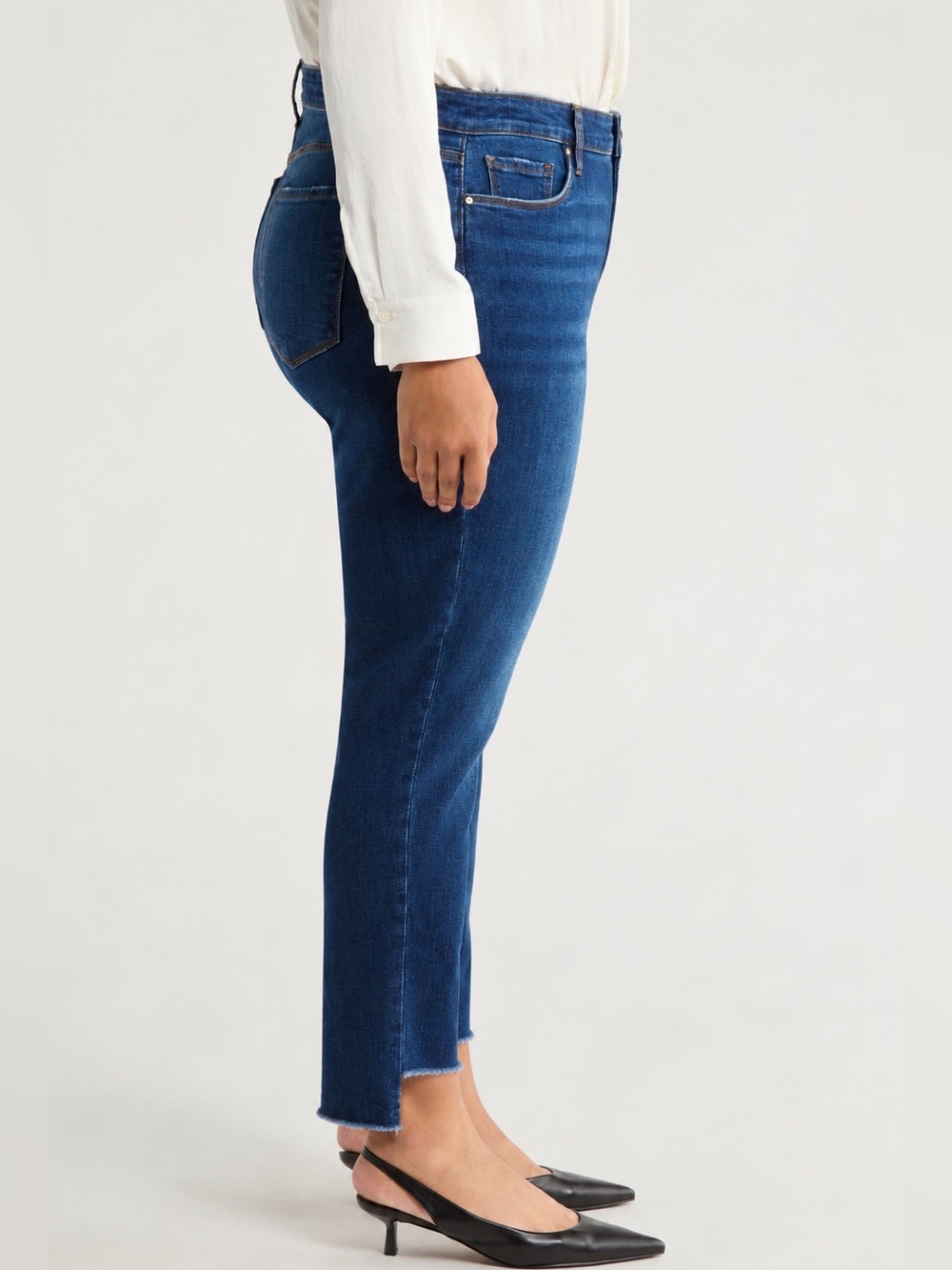 Kut From The Kloth Ankle Straight Leg Jeans Frayed Hem | 20W | Hi-Low Hem - Picture 2 of 12